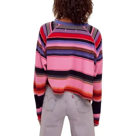 Free People Baja Striped Long Sleeve T-Shirt, XS - Picture 3 of 11